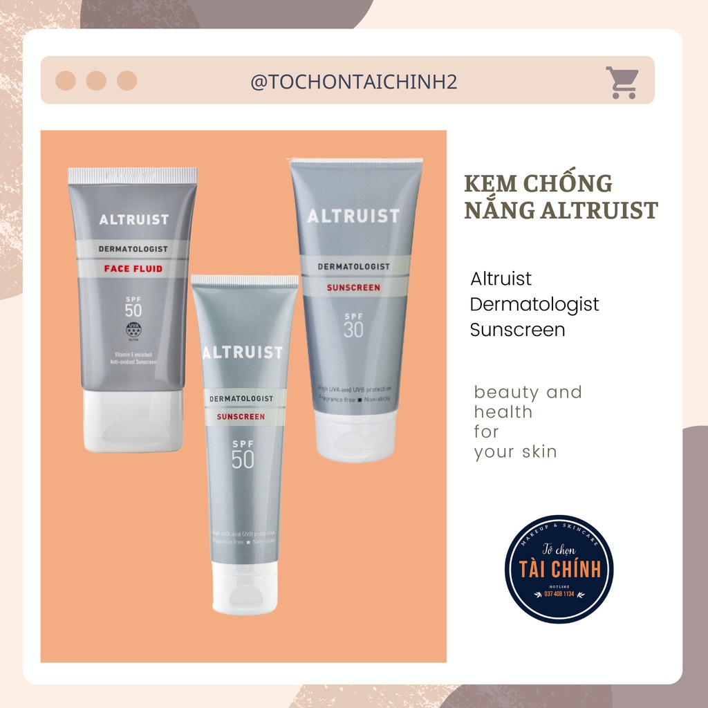 Altruist Dermatologist face fluid, Sunscreen spf 30, spf 50 New Models Shopee Malaysia
