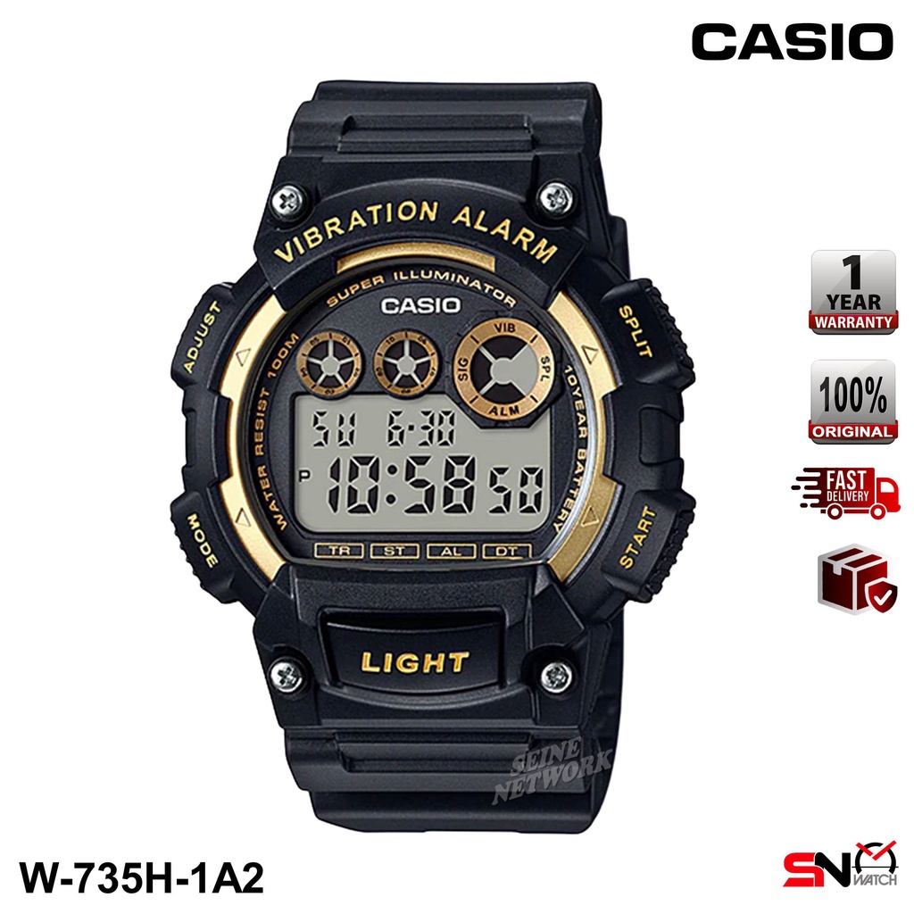 Casio W 735H 10 Year Battery life Digital Resin Band Unisex Sports Watch Jam Tangan Unisex Shopee Malaysia