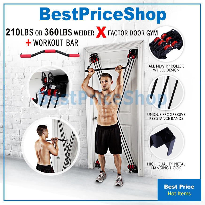 BPS Weider X Factor Door Gym Full Body Muscle Workout 210lbs 360lbs Better than TRX Chest Arm Six Pack Fat Burning