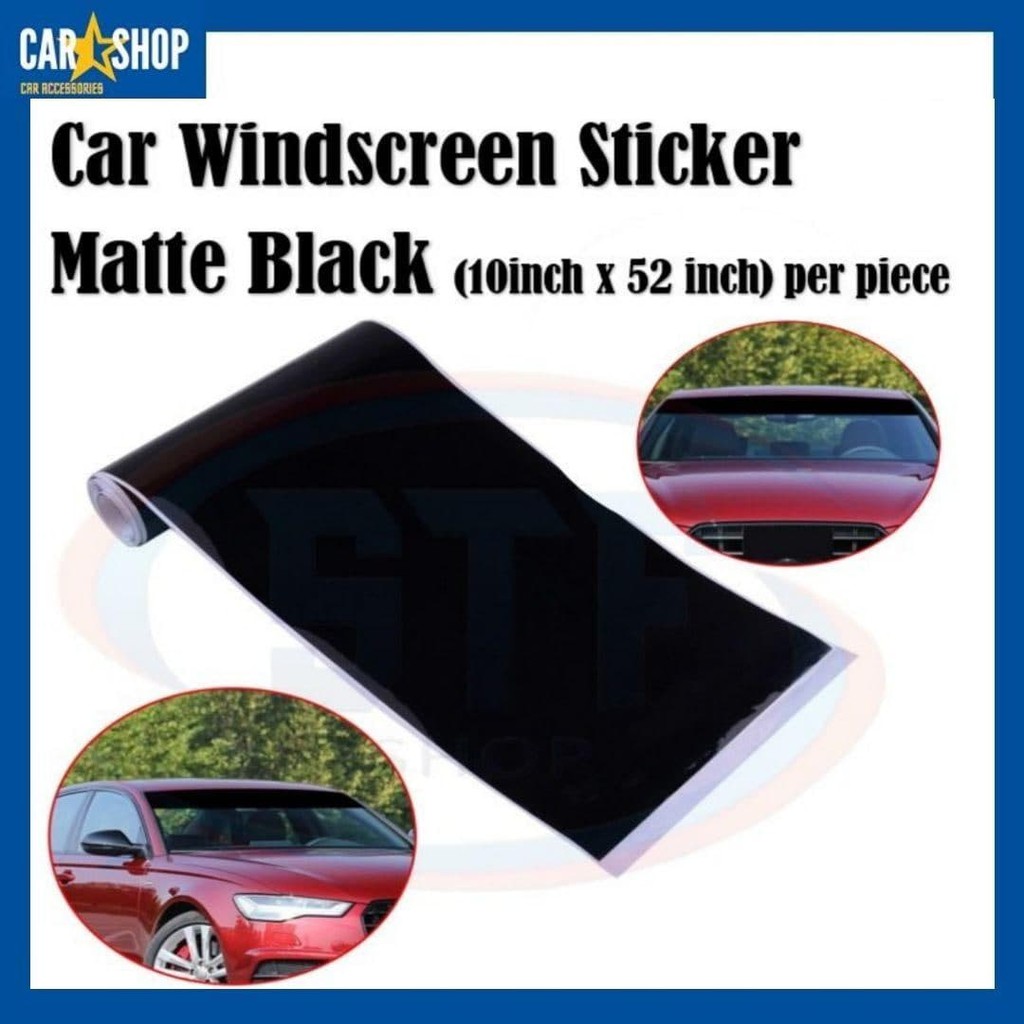 Front Matt Black Windscreen Windshield Window Sticker 10 Inchx 52 Inch ...