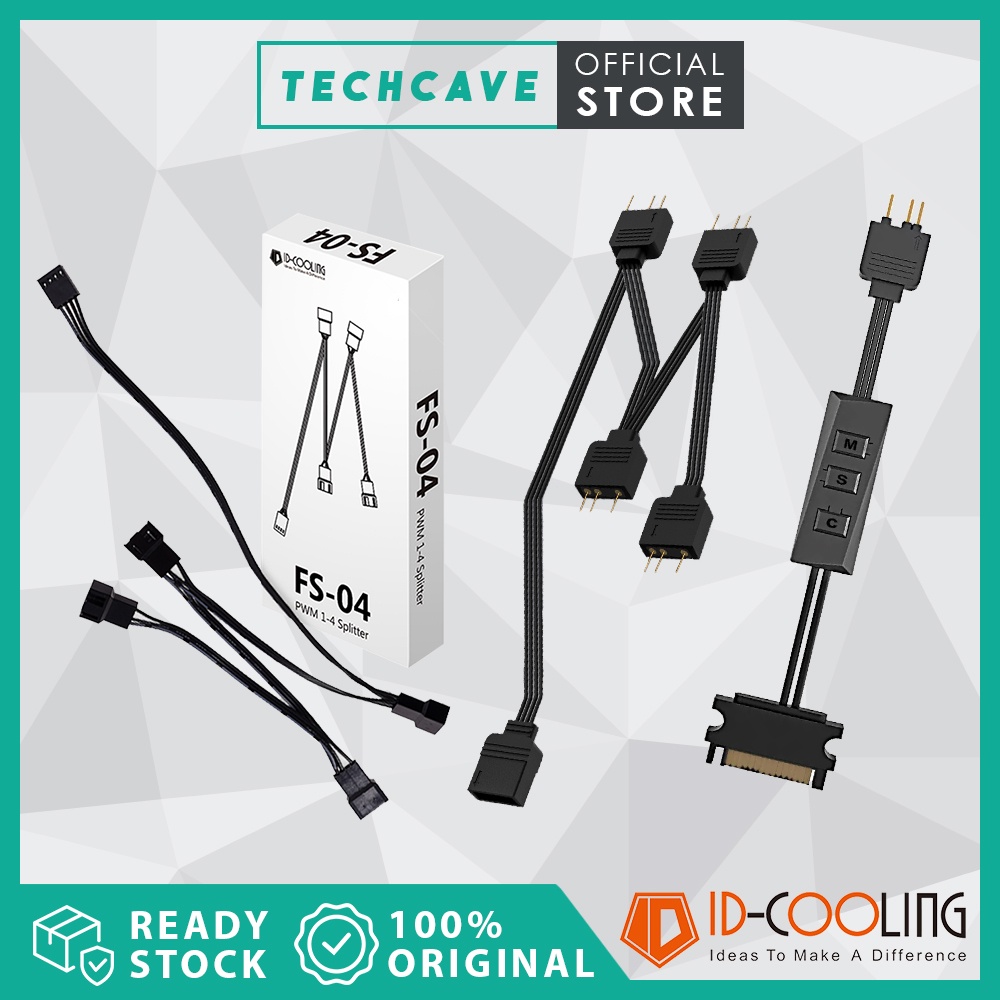 (Ready Stock) ID-Cooling FS-04 ARGB PWM 1 in 4 out RC-ARGB Lighting ...
