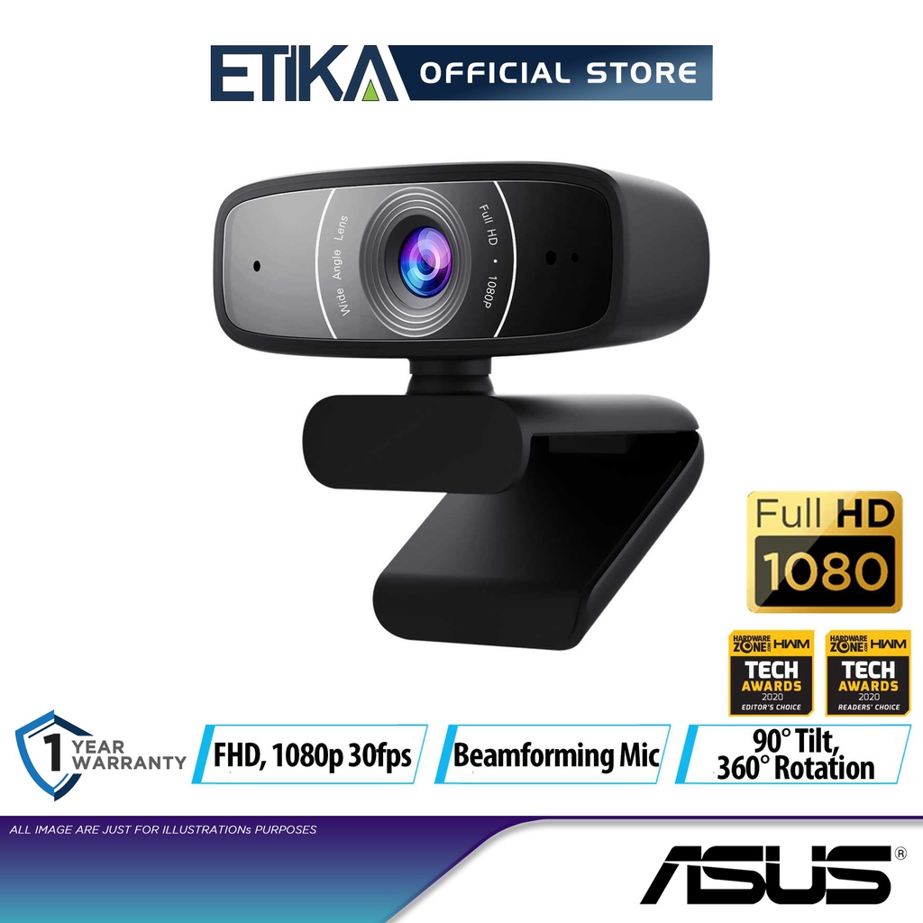 Asus Webcam C3 | 1080p 30FPS USB Camera with Built-In Mic | Shopee Malaysia