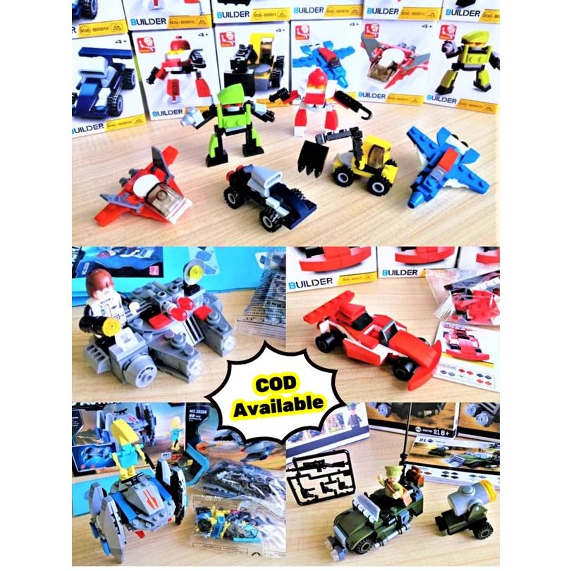 (Local Ready Stock) Mini Toys Building Blocks Bricks DIY Robot Plane ...