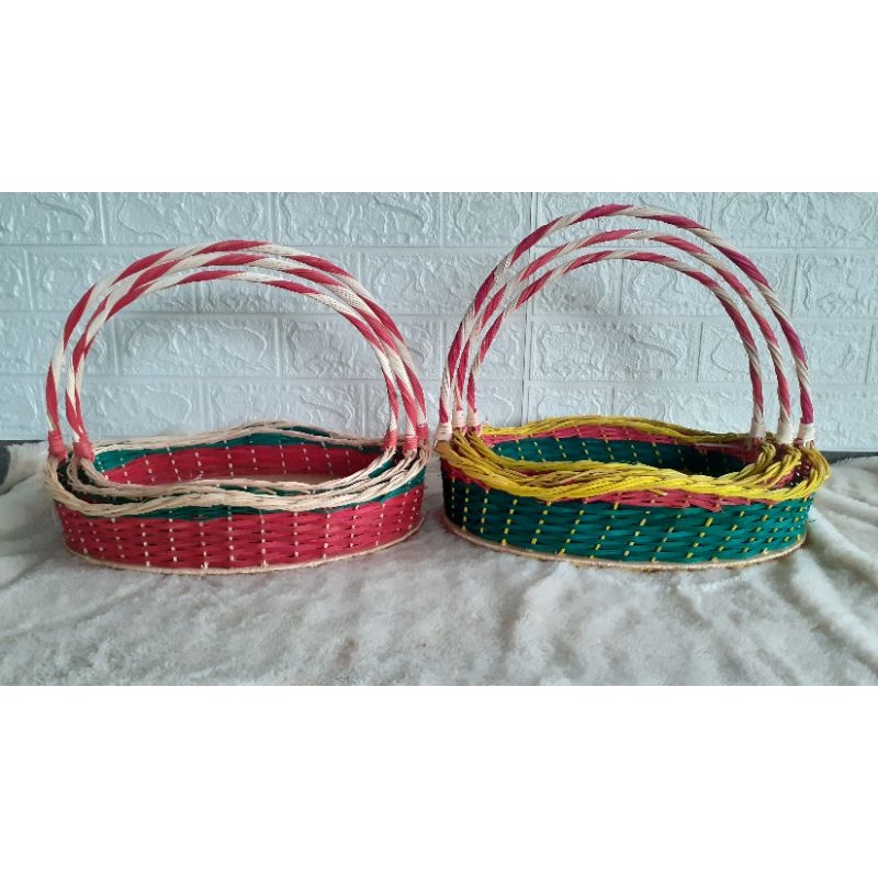 Wave style rattan basket 1 set contains 3 pcs | Shopee Malaysia