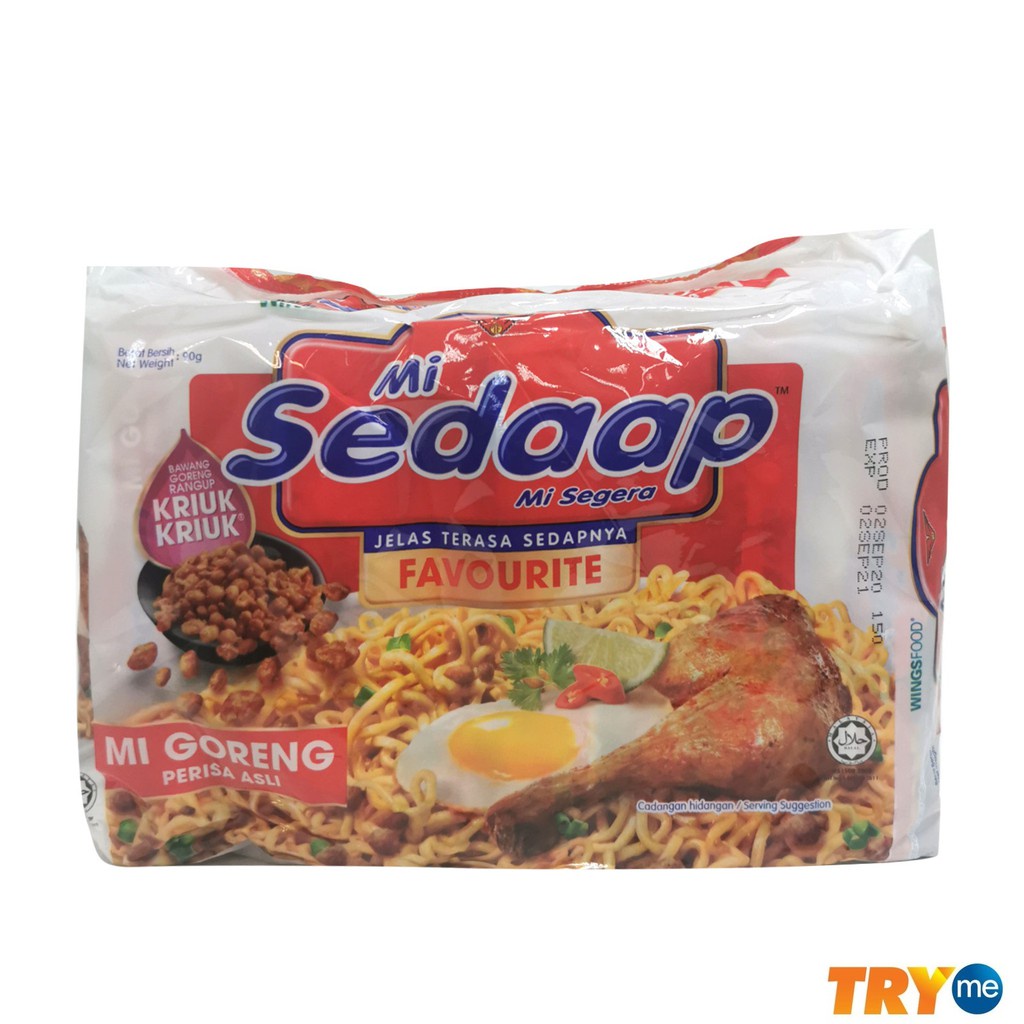 Mi Sedaap Fried Instant Noodle Original 5s X 91g Shopee Malaysia