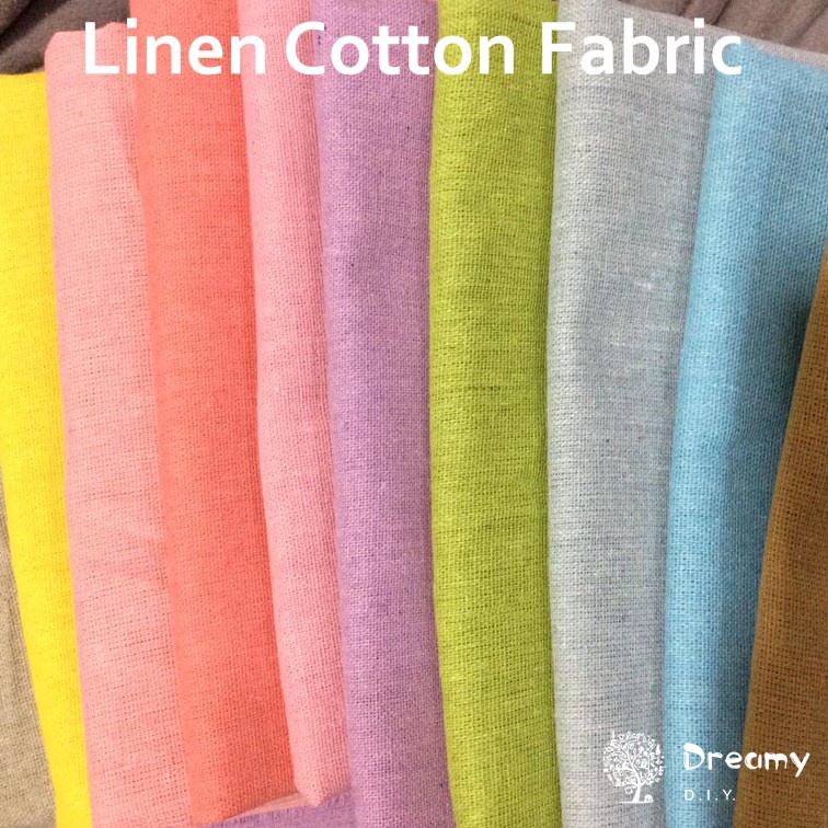 READY STOCK【Fabric】150cm Colorful Pastel Linen cotton fabric cloth for