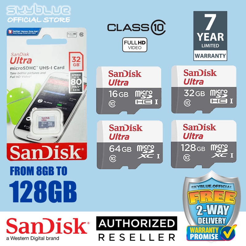 SanDisk 64GB Ultra Class 10 80MB/S 533X MicroSD Micro SDXC UHS-I TF Memory  Card