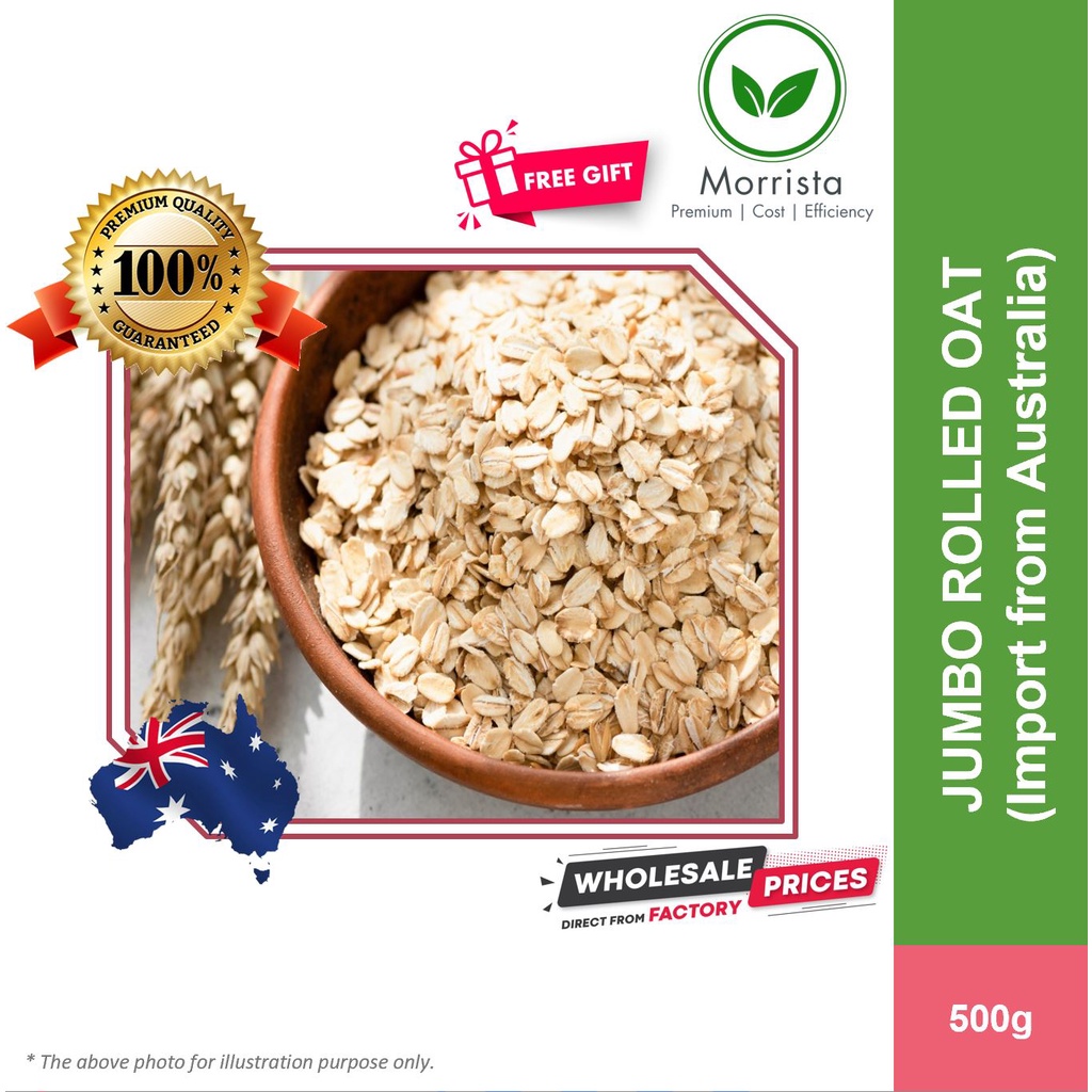 [Australia Rolled Oat] 1kg Jumbo Rolled Oat for Granola (Premium