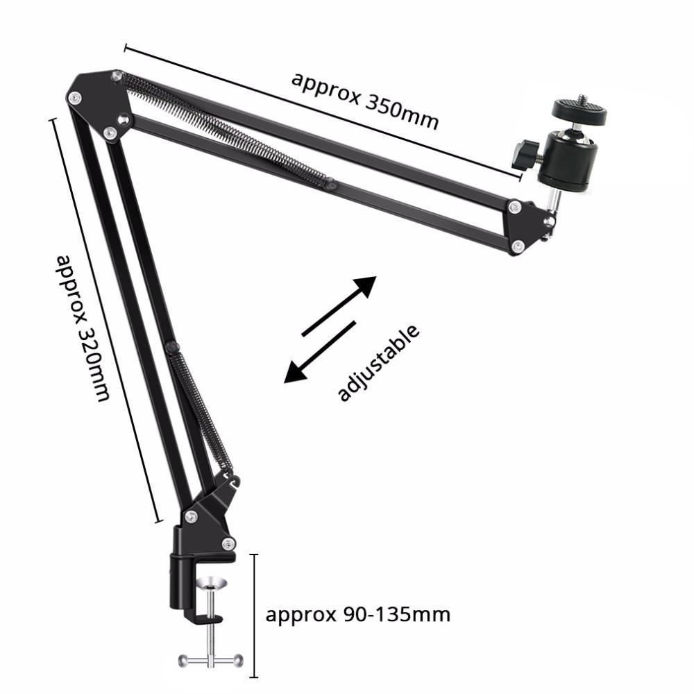 Accessoire Streaming Webcam Support Bras Suspension Pour Webcam Acetaken 83cm - Pince Bureau, Compatible Logitech C920, C922, Etc. Bras Articulé Webcam
