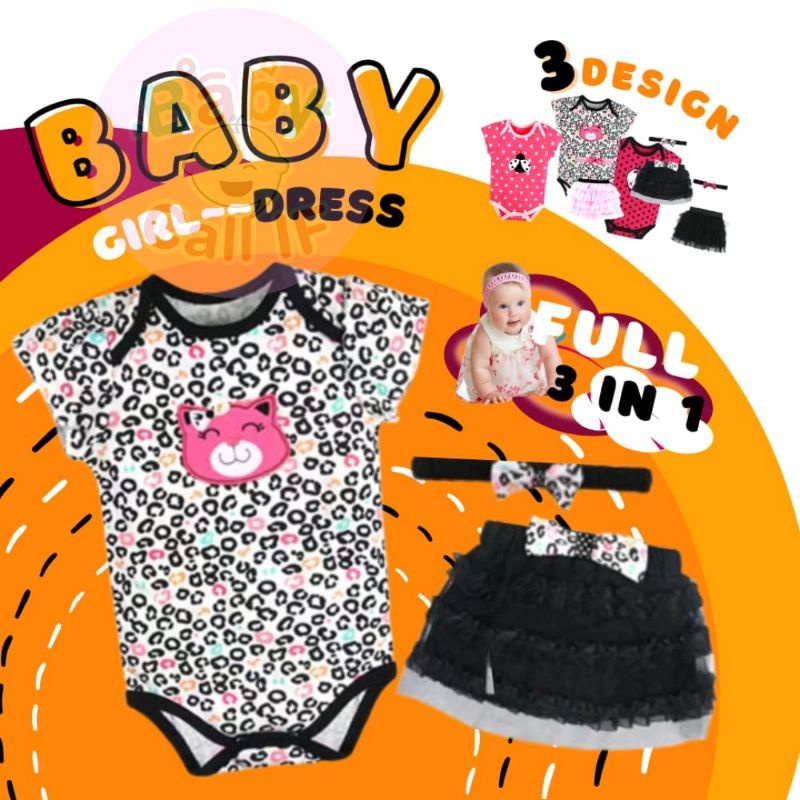 Baby Girl Dress Lace Skirt Headband Clothing Kids Baju Budak2 Perempuan
