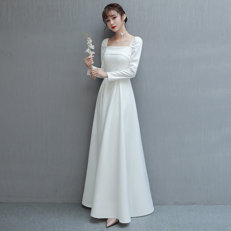 Simple long 2024 white dress