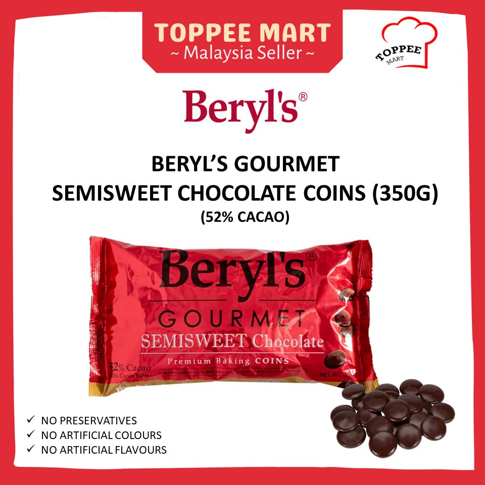 Beryls Gourmet Chocolate Couverture Coins/ Chips/ Chunks 350g [beryls ...