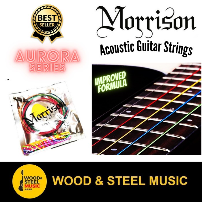 Morrison Aurora Series Multi Color Acoustic Guitar Strings Set (Tali ...