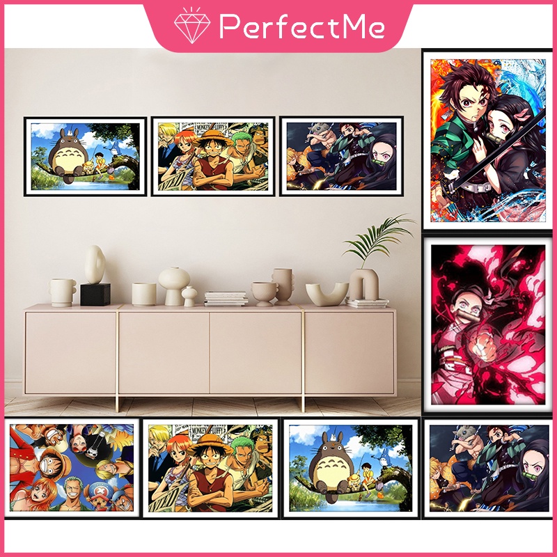 Ready Stock Japanese cartoon anime diamond painting 5D DIY Demon Slayer