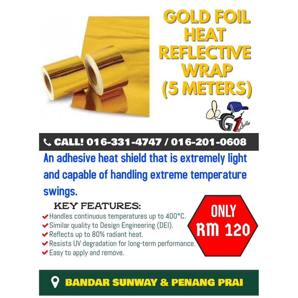 Gold Foil Heat Reflective Wrap (5 meters) | Shopee Malaysia