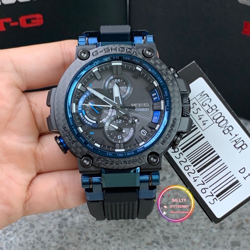 READY STOCK 100% ORIGINAL CASIO G-SHOCK MTG-B1000XB-1A Case / bezel  material: Resin / Carbon Resin Band