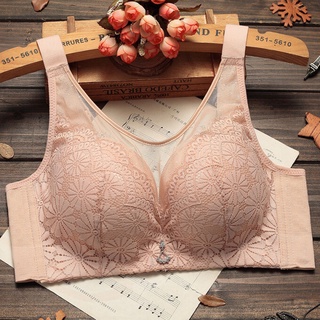 Women Full Cup Thin Underwear Small Bra Plus Size Wireless Lace Bra Breast  Cover BCD Cup One Shoulder Bras for