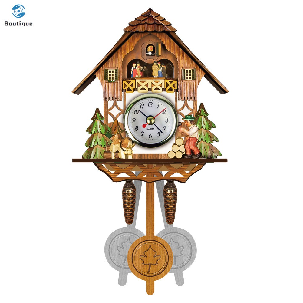 Antique Wooden Cuckoo Wall Clock Bird Home Decor | Shopee Malaysia