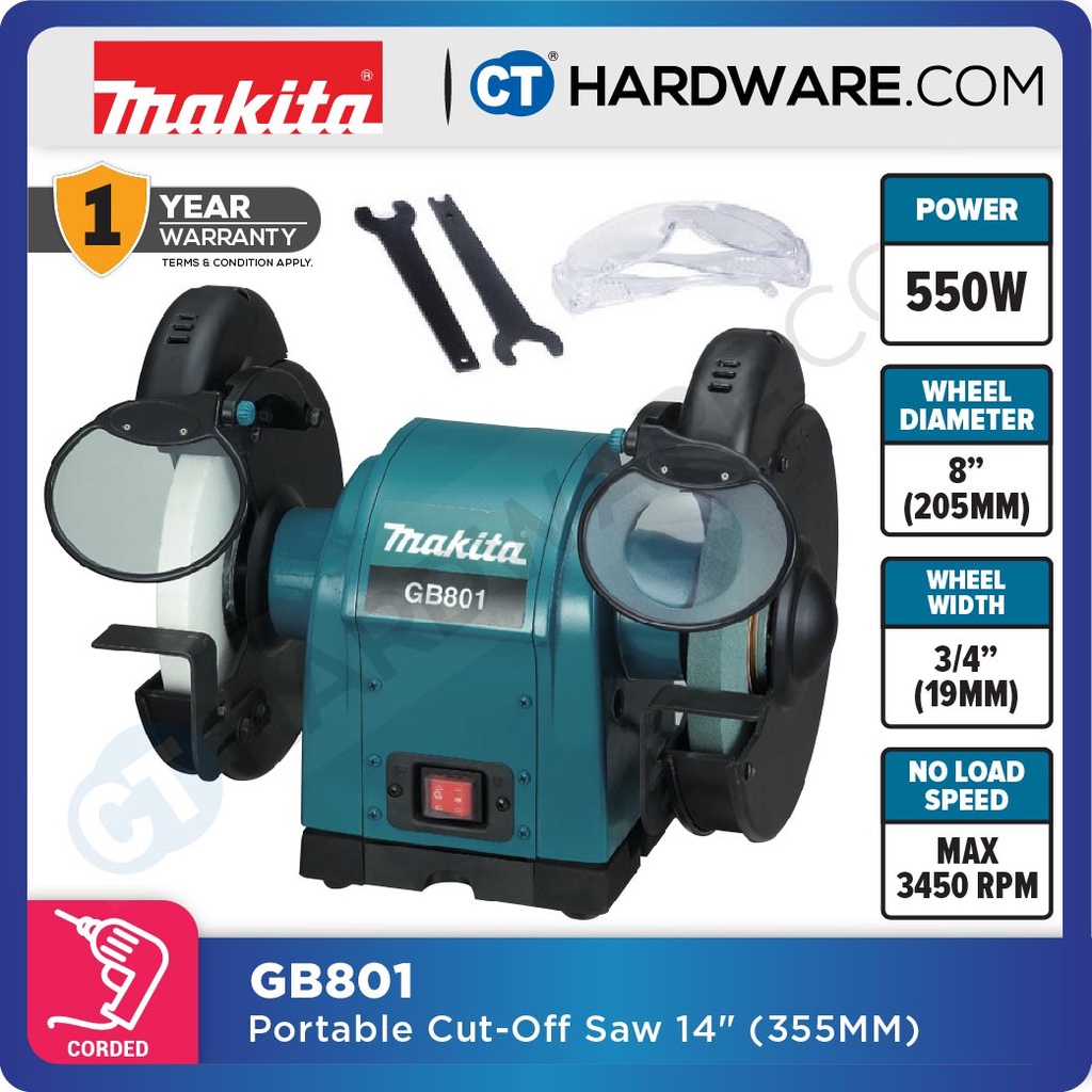 Makita bench deals grinder gb801