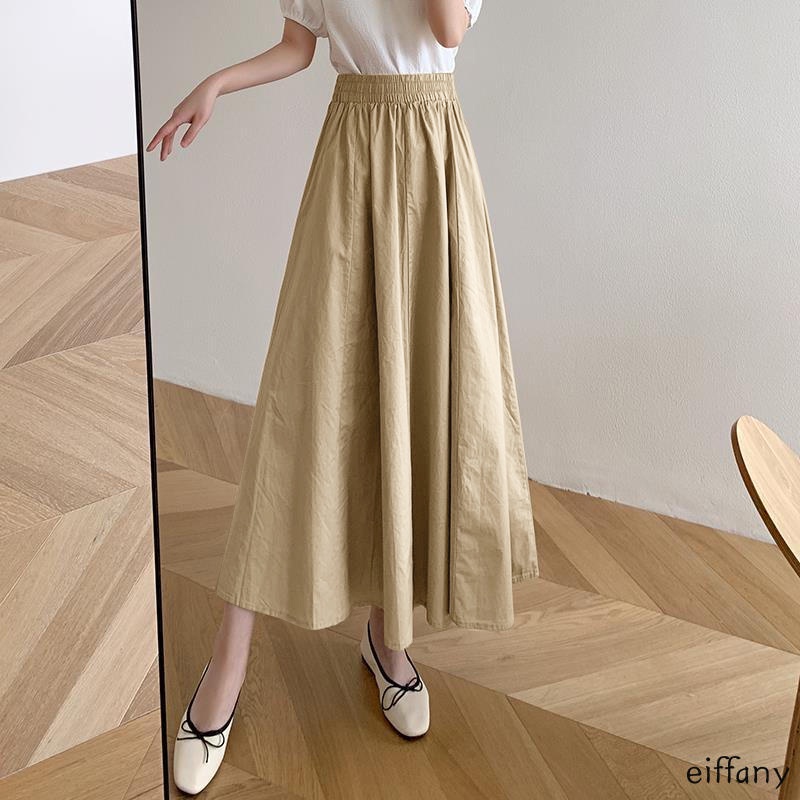 Women Ruffled Casual Long Skirt Wanita Muslimah Skirt Labuh Skirt Plus ...