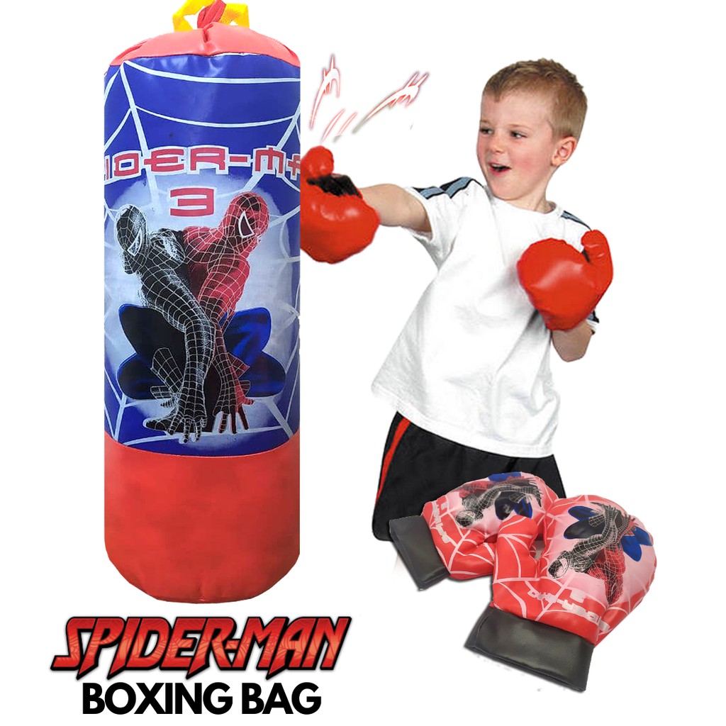 Spiderman Boxing Punching Bag Set For Kids With Boxing Gloves Large