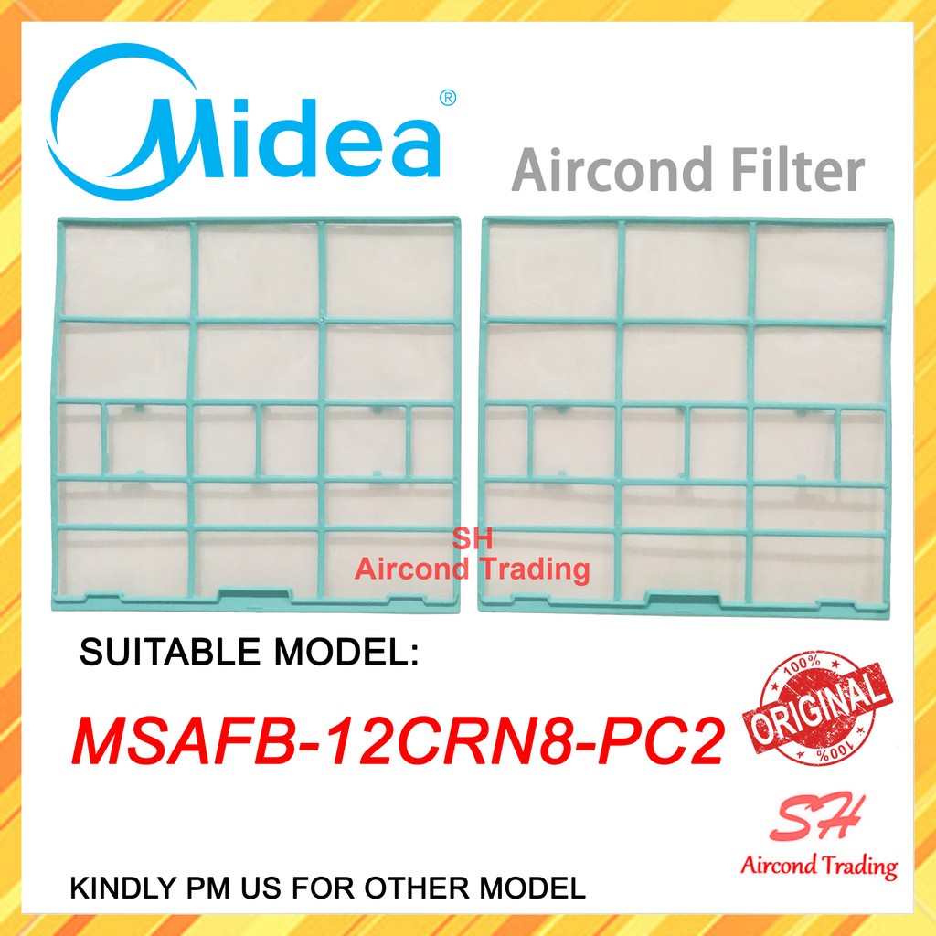 (2PCS) [Original] Midea Aircond Filter MSMA MSAF MSAFB MSMF Air ...