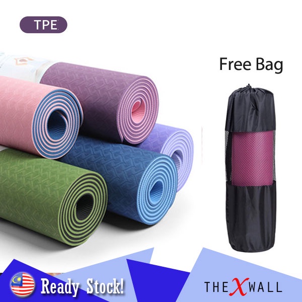 Tpe Solid Color Non slip Yoga Mat Foldable Thickness Fitness