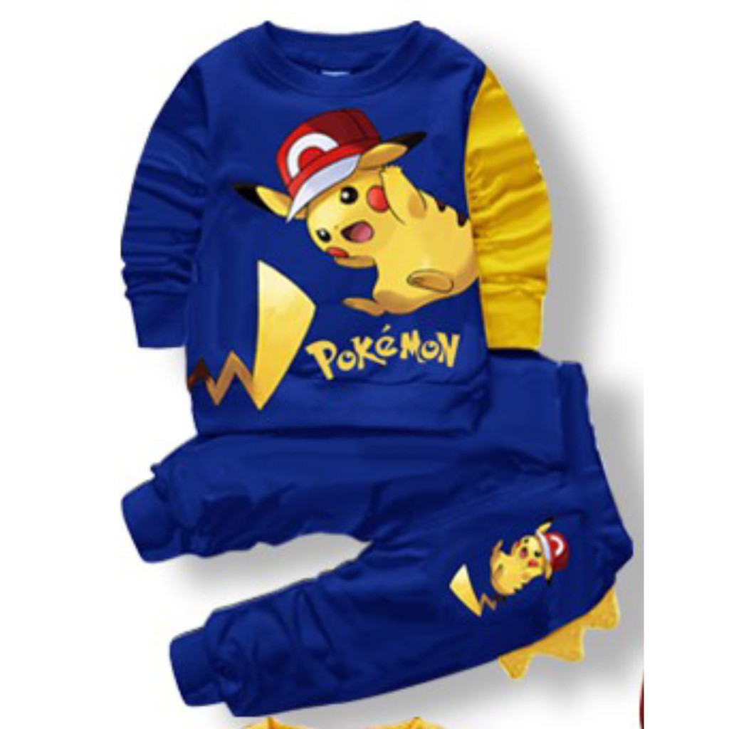 Pokemon motif jogger sweater set Pokemon children's clothes 1-6 years ...