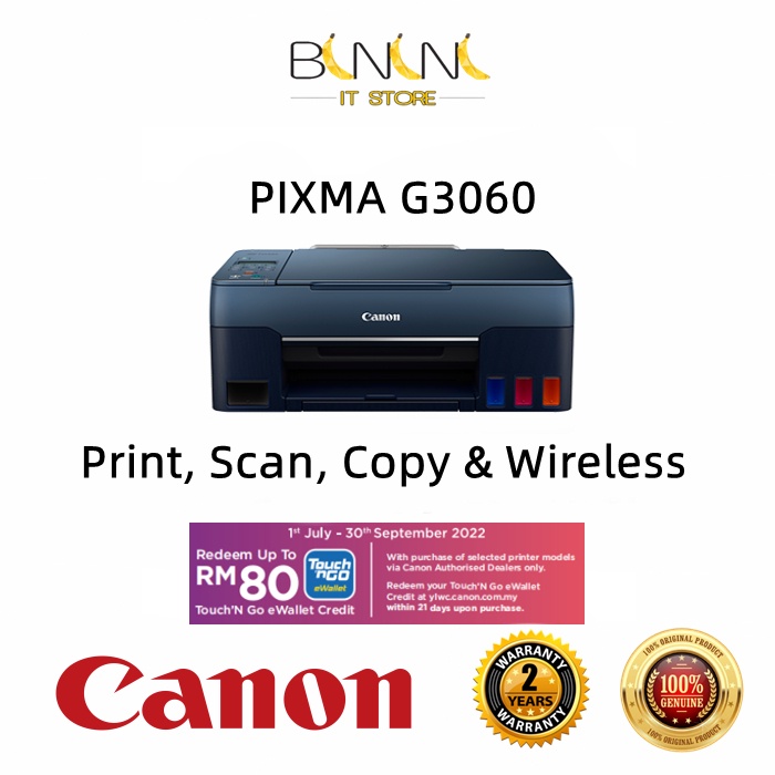 Canon PIXMA G3060 Easy Refillable Ink Tank, Wireless, AllInOne