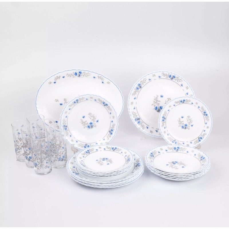 HOT🔥ARCOPAL 19PCS ROUND DINNER SET+6PCS GLASS -ROMANTIQUE | Shopee Malaysia