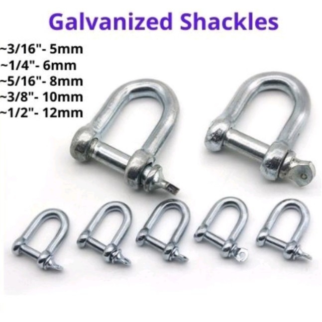 Galvanized 'D' Shackle 3/16"(5mm) 1/2" (12mm) Shopee Malaysia