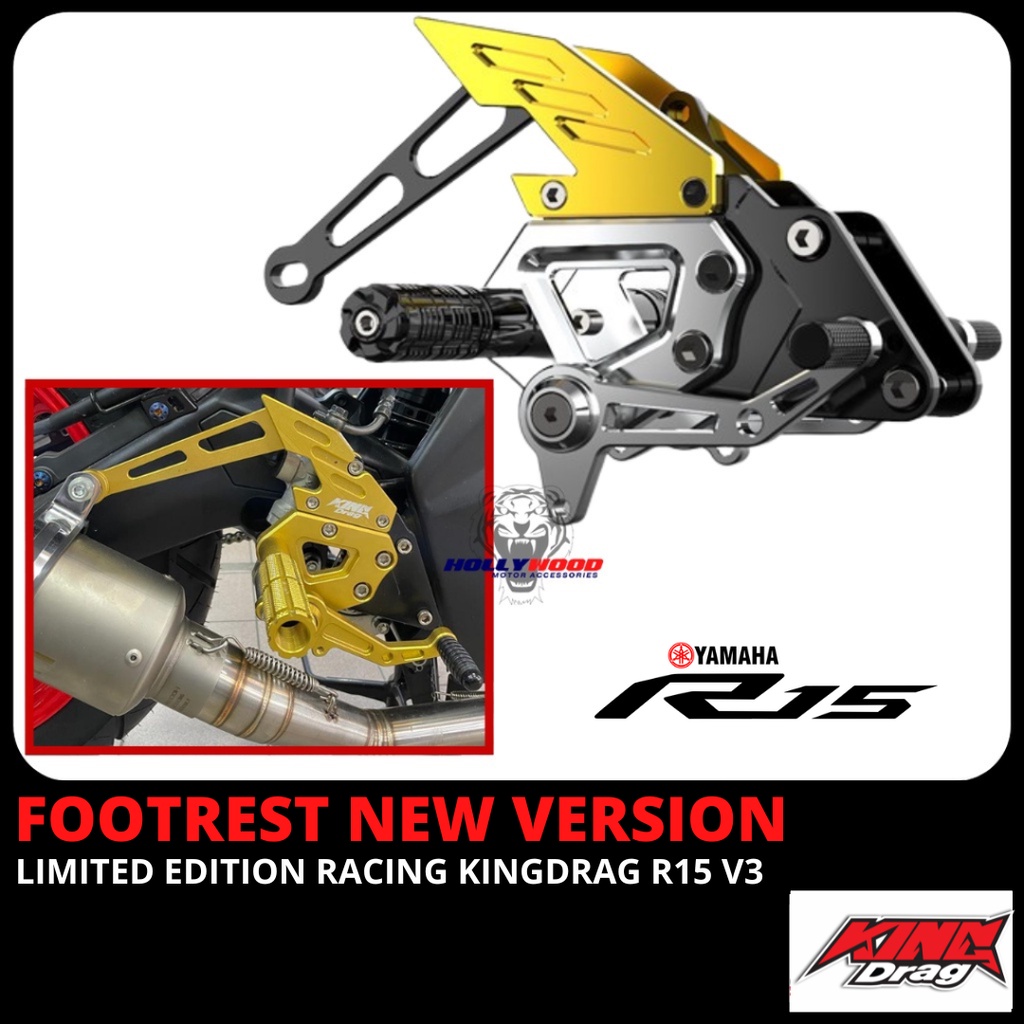 YAMAHA R15 V3 FOOTREST BOSSKU LIMITED EDITION RACING KINGDRAG DESIGN