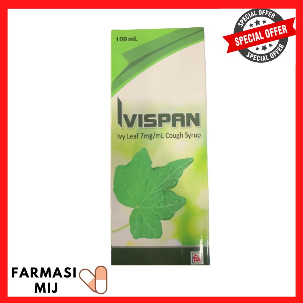 🔥Ready Stock🔥 IVISPAN IVY LEAF EXTRACT 7MG/ML COUGH SYRUP 100ML (UBAT