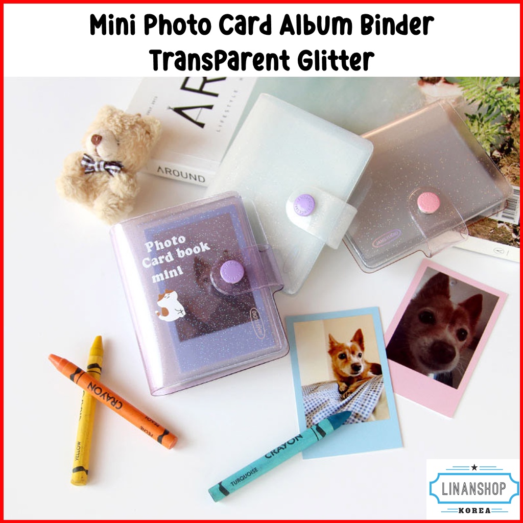[Korea] Mini Photo Card Album Binder Transparent Glitter | Photo Binder ...