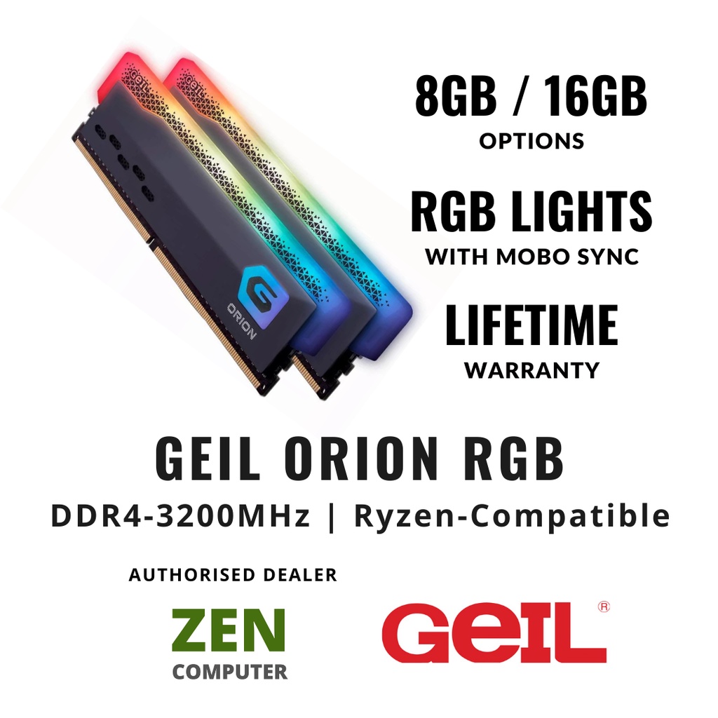 GEIL™️ ORION RGB (8GB / 16GB) 3200MHz DDR4 | Desktop RAM