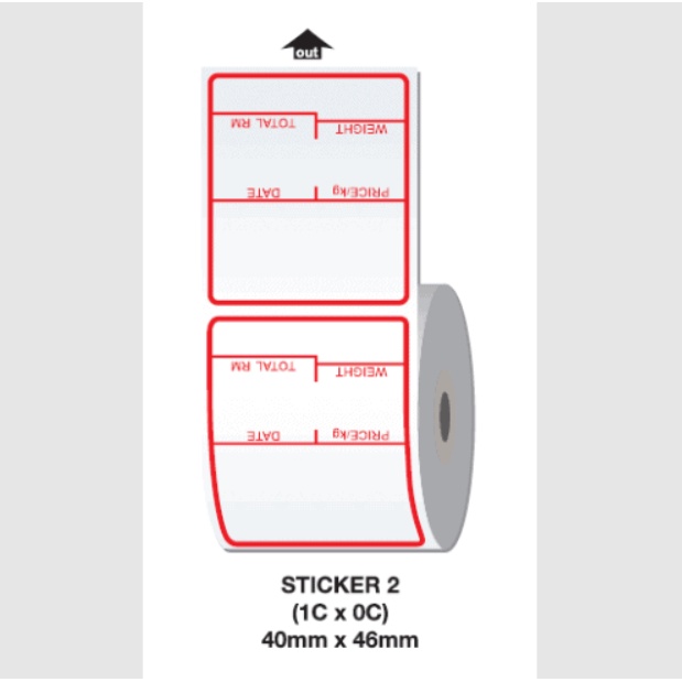 Weight Scale Machine Label Sticker 40mm x 46mm (600pcs per roll) 电子秤纸 ...