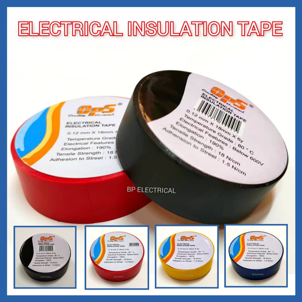 OPS PVC Electrical Insulator Tape / Wire Tape - Pembalut Wire | Shopee ...