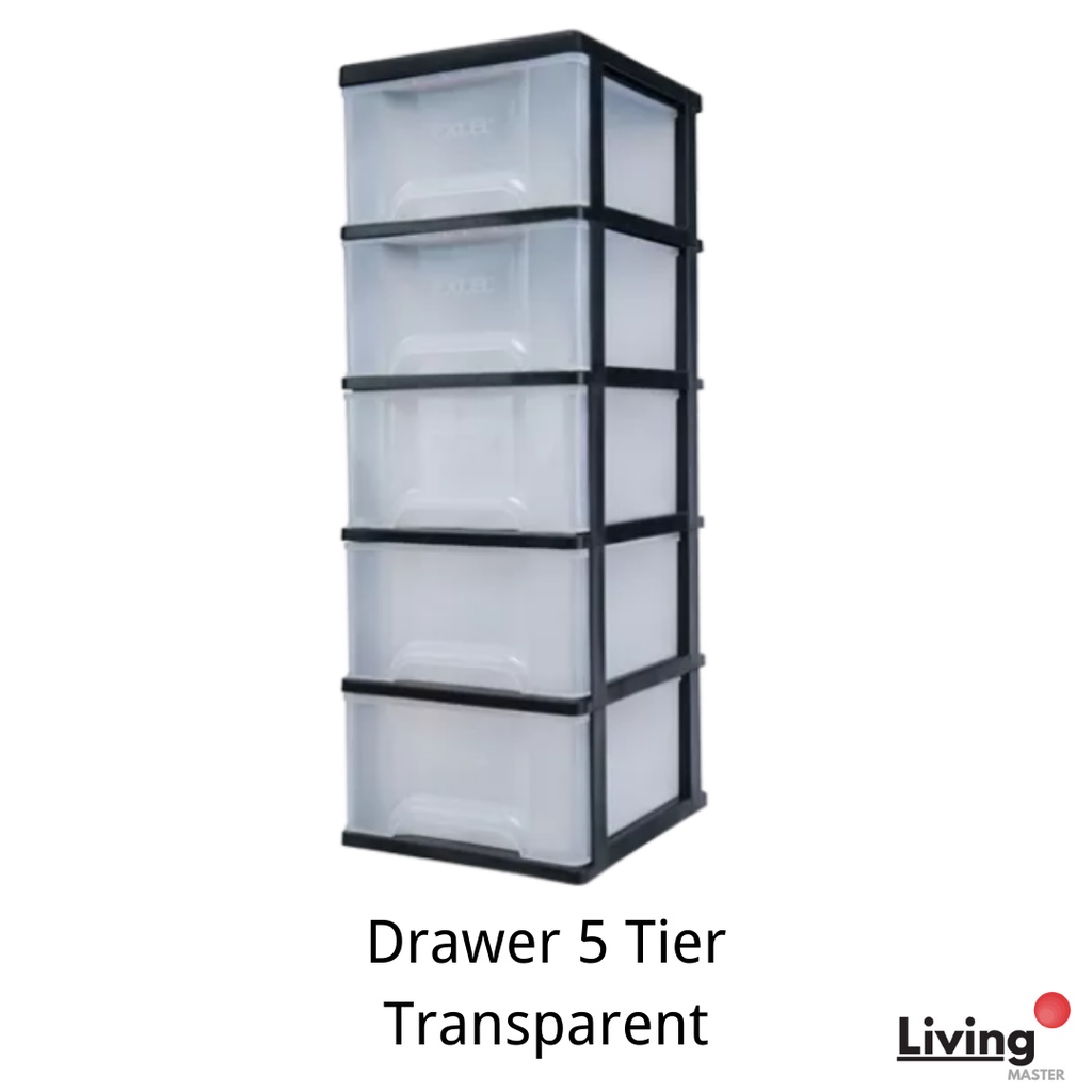 Multipurpose Drawer 5 Tier TRANSPARENT Plastic Cabinet Storage   F3f8755c77378811c62f088fe19b4bd1