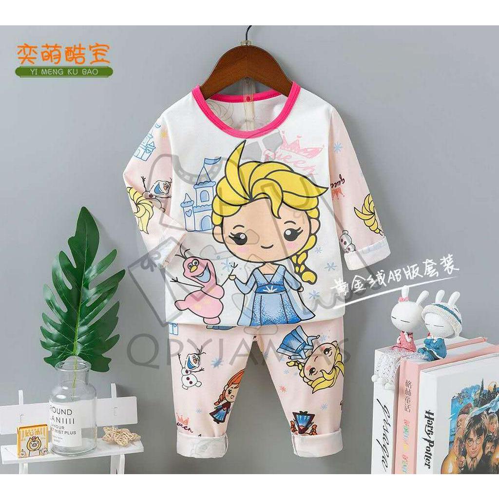 QPyjamas Princess Frozen Elsa Anna Sleepwear Pyjamas Set | Shopee Malaysia