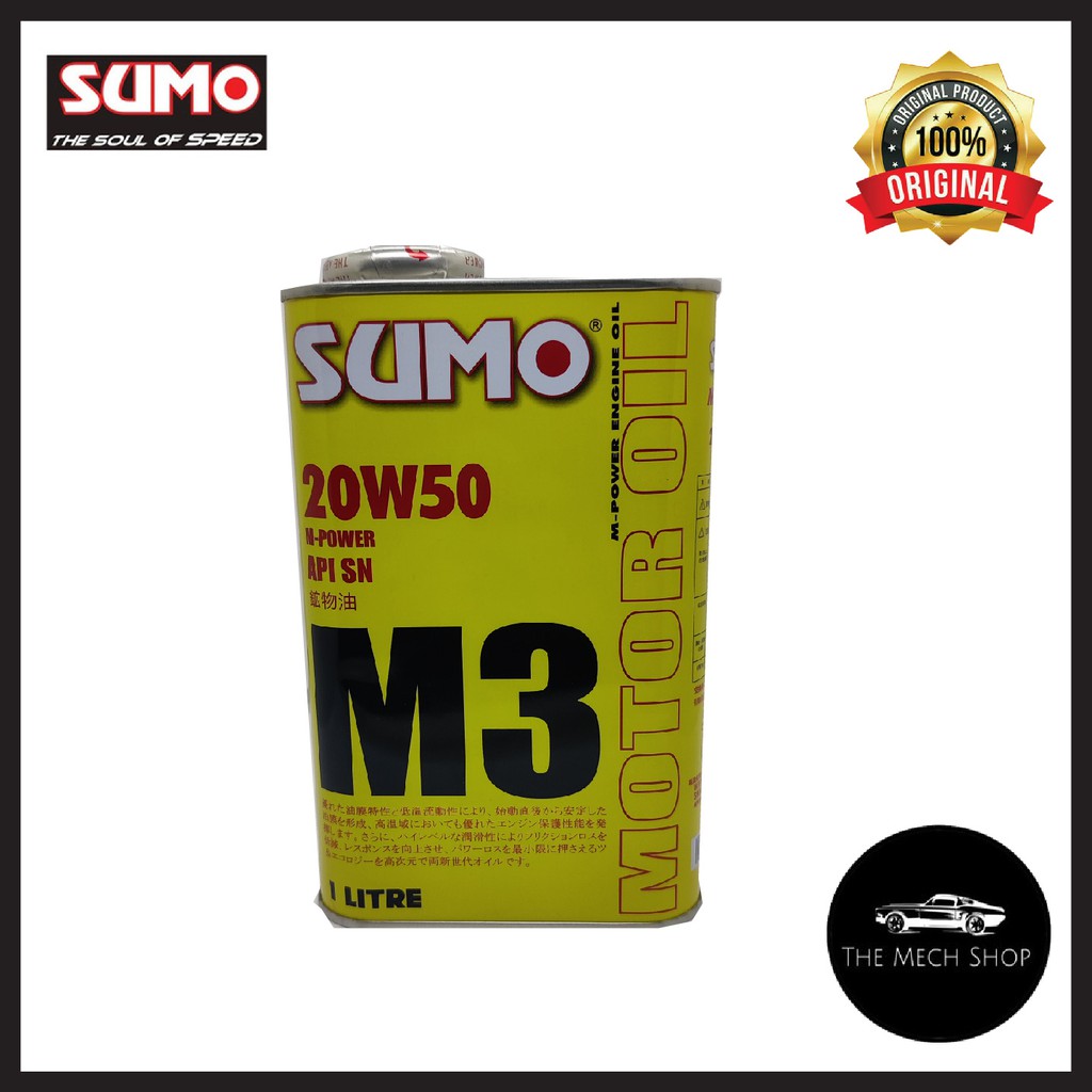 Sumo M3 Mineral M Power 20W50 API SN Engine Motor Oil 20W-50 (1 Litres ...
