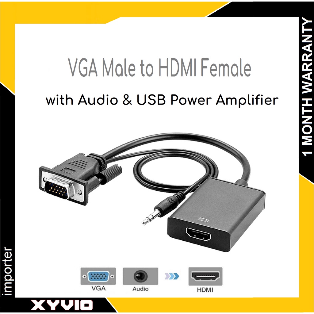 VGA to HDMI Converter 1080P HD Audio Jack & Video Adapter ( VGA male to ...