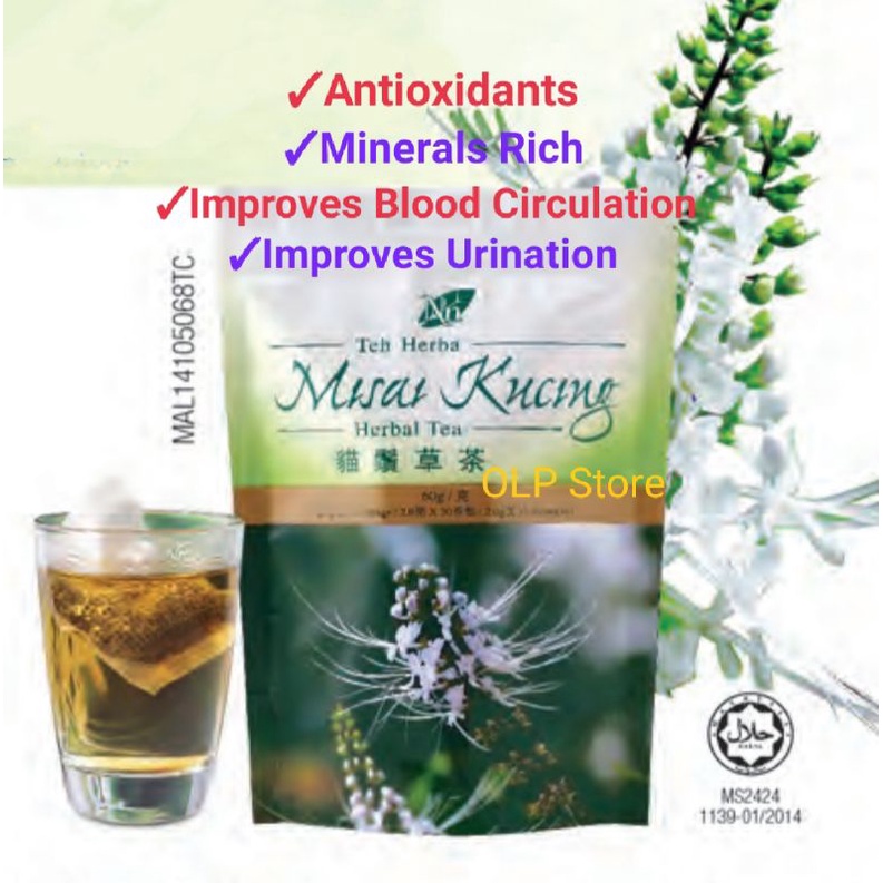 Cosway Misai Kucing Herbal Tea (30 teabags X 2g)Exp02/2025 Shopee