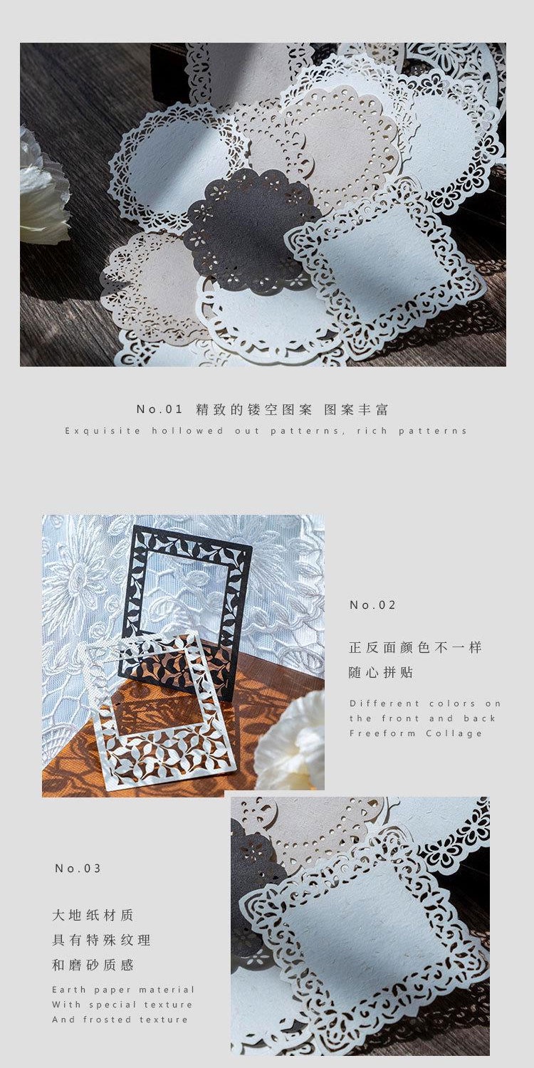 Journamm 20pcs/pack Ins Style Openwork Paper Materials Paper Collage ...
