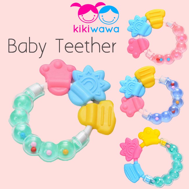 Baby Infant Rattles Bite Teether Rattle Teether Toys Circle Ring ...