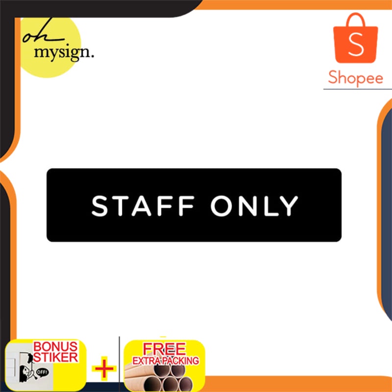Staff Sign Only Printed | Staff Only Acrylic Signage | Cool Label Board ...