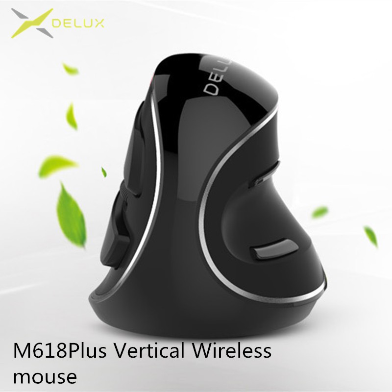 Delux M618 Plus Wireless Ergonomic Vertical Wireless Mouse DPI 1600 6 ...