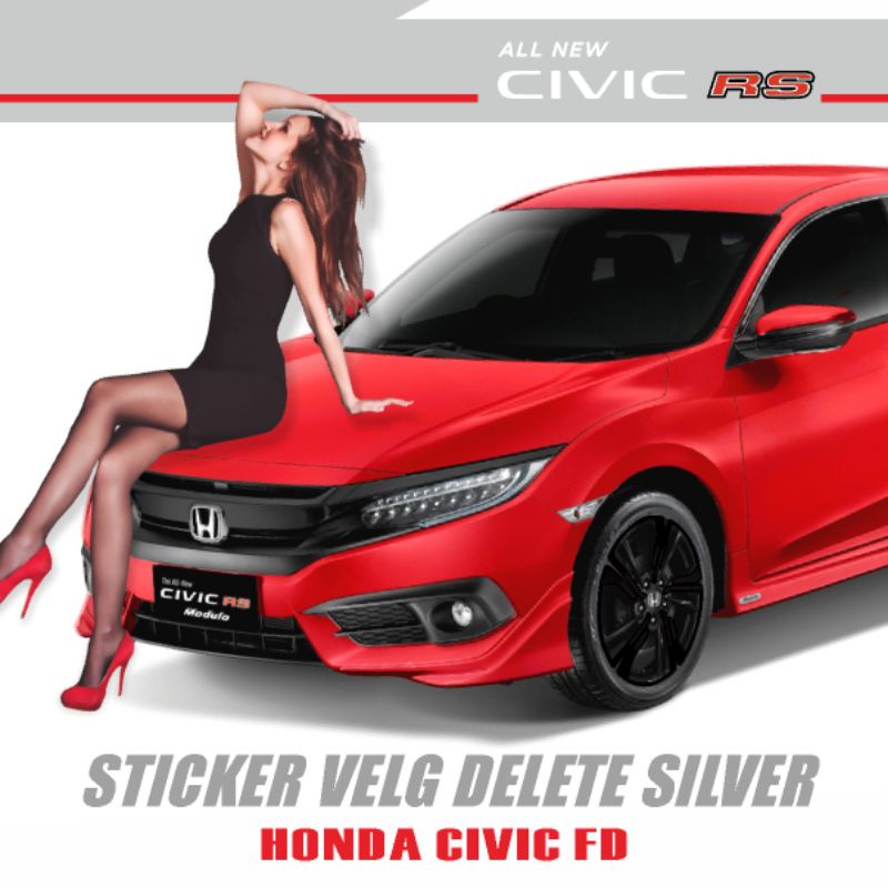 Honda civic FD turbo DELETE SILVER rim spoke stickers | Shopee Malaysia