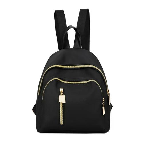 Black women's backpack outlet gold zip