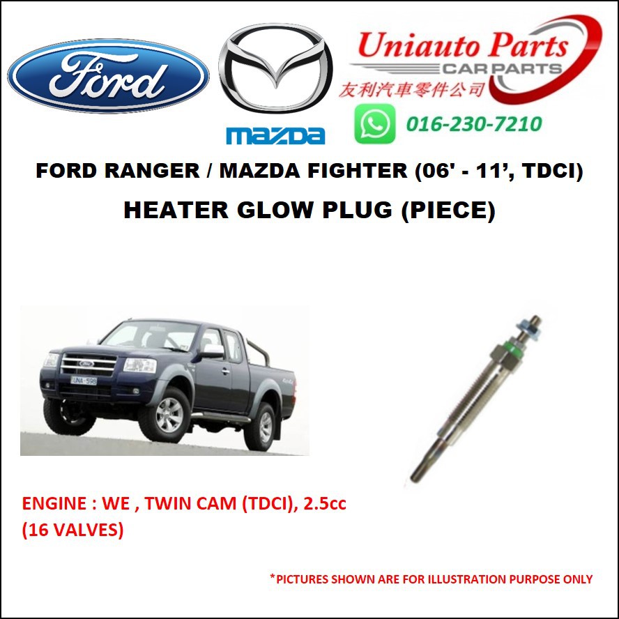 FORD RANGER / MAZDA BT50 ('06 - '11, TDCI) HEATER GLOW PLUG (PIECE ...