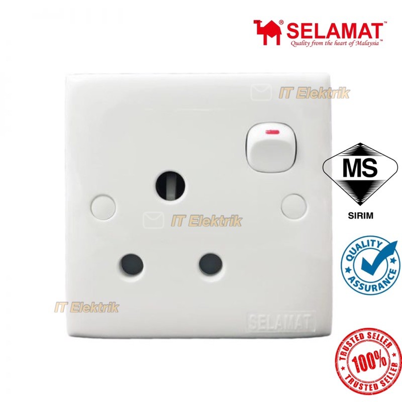 Suis 15a 1 Gang Switch Socket Outlet Selamat 2k151 15a 250v Shopee